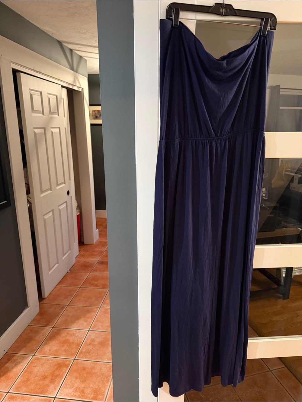 GAP Navy Strapless Maxi Dress